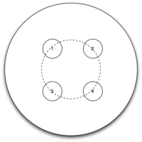 Drawing of a 4-hole pitch circle