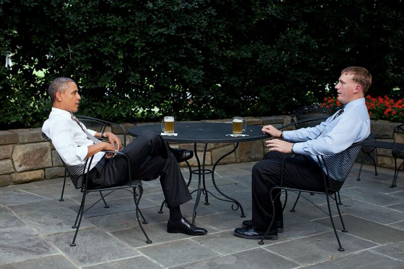 File:Barack Obama and Dakota Meyer sharing a beer.jpg