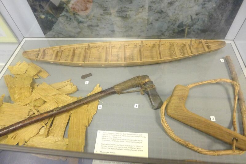 File:Ferriby boat model and replica tools.jpg