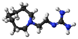 Ball-and-stick model of the guanethidine molecule