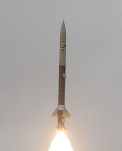 The Defence Research and Development Organisation (DRDO) successfully flight testing the indigenously developed surface-to-surface tactical missile ‘Prahar’, from Launch Complex-III, ITR, Balasore, in Orissa (cropped).JPG