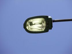 2023-08-23 13 35 20 Induction florescent street light activated during daylight on utility pole 63424EW along Montague Avenue in the Mountainview section of Ewing Township, Mercer County, New Jersey.jpg