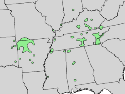 Cladrastis kentukea range map 4.png