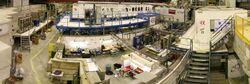 Experimental area at CERNs Antiproton Decelerator (AD) Hall.jpg