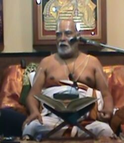 Narayanacharya during the discourse on Srimad Sundara Kandam held at Bangalore in April 2011