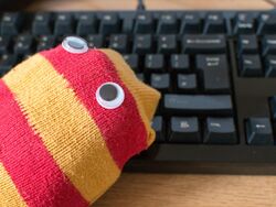 Sock puppet and keyboard.jpg