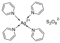 Structure of Tetrakis(pyridine)silver(II) peroxydisulfate.png