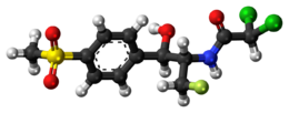 Ball-and-stick model of florfenicol