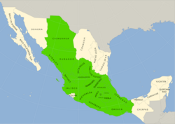 Symphyotrichum moranense native distribution map: Mexico — Aguascalientes, Chihuahua, Distrito Federal, Durango, Guanajuato, Guerrero, Hidalgo, Jalisco, México, Michoacán, Morelos, Nayarit, Oaxaca, Puebla, Querétaro, San Luis Potosí, Sinaloa, Tlaxcala, Veracruz, and Zacatecas.