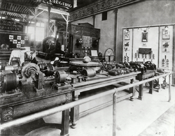 Nikola Tesla's personal exhibit at the 1893 Chicago World's Columbian Exposition Fair.png