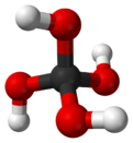 Ball and stick model of orthocarbonic acid