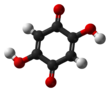 Ball-and-stick model of 2,5-dihydroxy-1,4-benzoquinone