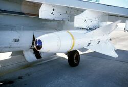 AGM-62 Walleye on a A-7C Corsair II of VX-5 at the White Sands Missile Range, 1 December 1978 (6413520).jpg