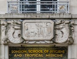 Entrance sign and logo - London School of Hygiene and Tropical Medicine - 2017-09-17.jpg