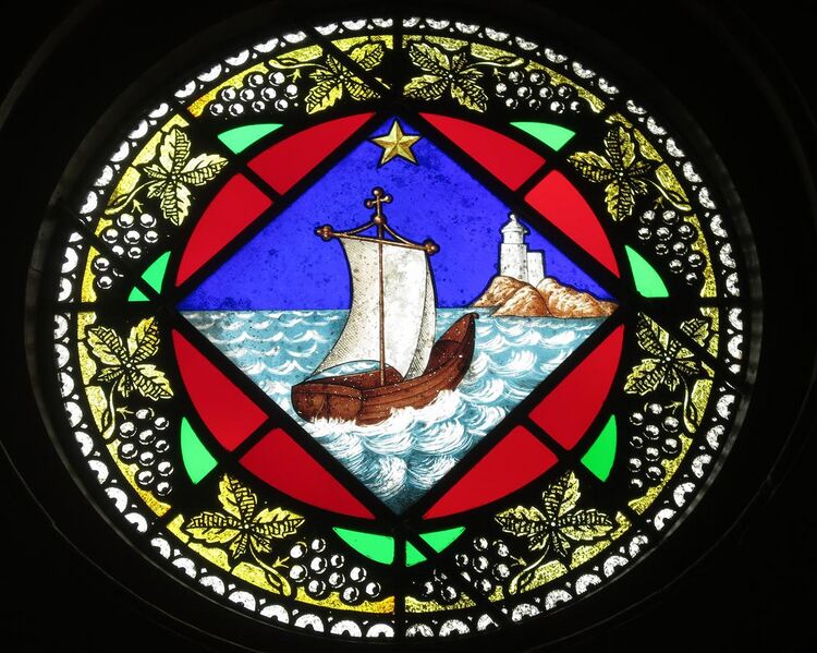 File:Holy Trinity Catholic Church (Trinity, Indiana) - stained glass, Barque of Peter.jpg