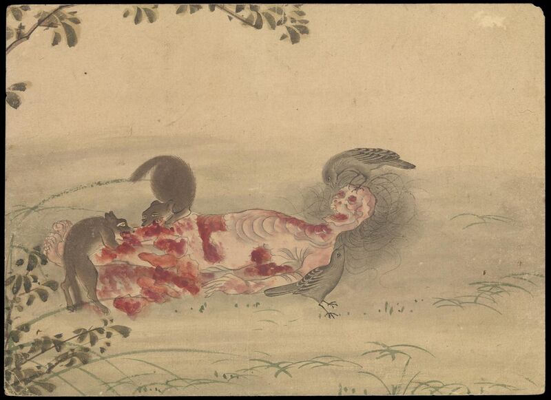 File:Kusozu; the death of a noble lady and the decay of her body. Wellcome L0070293.jpg