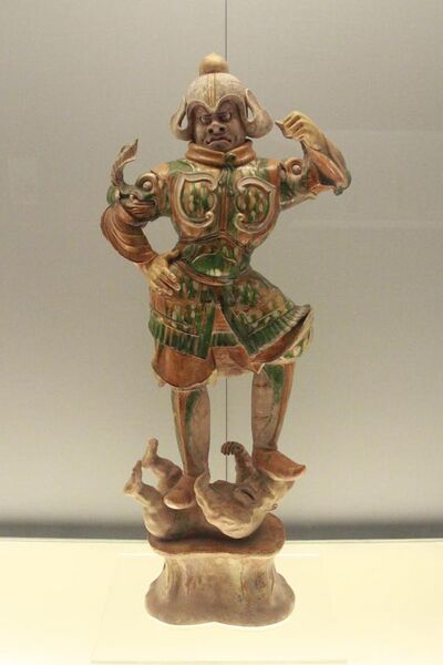 File:Polychrome glazed pottery statue of heavenly guardian.jpg