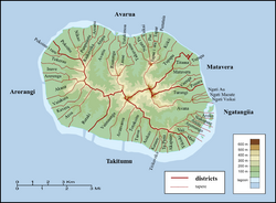 Districts and tapere of Rarotonga