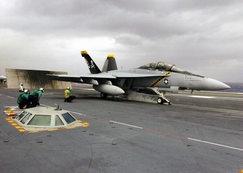 File:US Navy 060225-N-7359L-001 VFA-103 FA-18 Super Hornet preparing to launch from USS Dwight D. Eisenhower (CVN-69).jpg