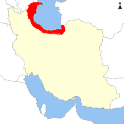 Distribution of Bufo eichwaldi in south east Azerbaijan and northern Iran.png