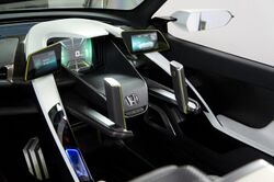 Honda EV-STER twin-lever steering 2012 Tokyo Auto Salon.jpg