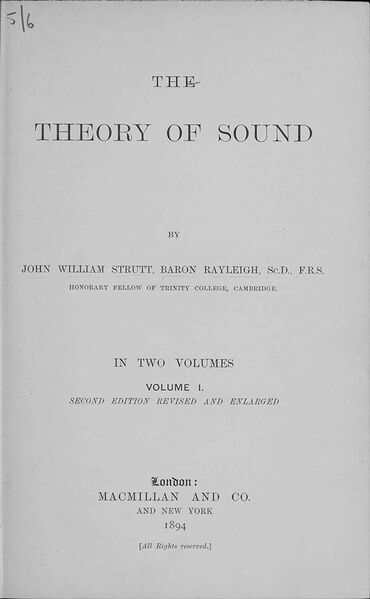 File:Rayleigh, John William Strutt – Theory of sound, 1894 – BEIC 6738003.jpg
