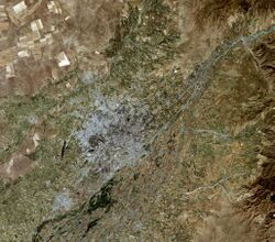 Tashkent, Uzbekistan, city and vicinities, satellite image LandSat-5,2010-06-30.jpg