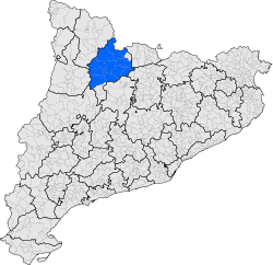 A map of Catalonia showing the Urgellet location