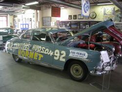 Ypsilanti Automotive Heritage Museum August 2013 20 (1952 Hudson Hornet stock car).jpg