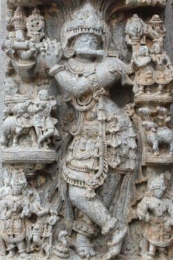 12th century Chennakesava temple at Somanathapura, Karnataka, India Lord Krishna with Gopis.jpg