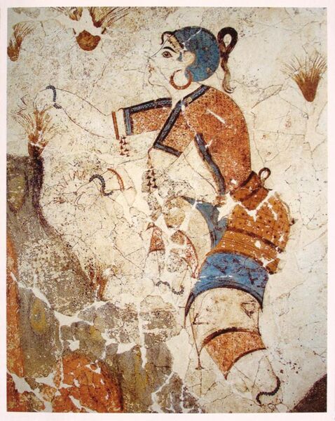 File:Cueilleuse de safran, fresque, Akrotiri, Grèce.jpg