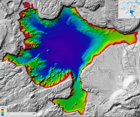 Bathymetric map of Lake Tarawera