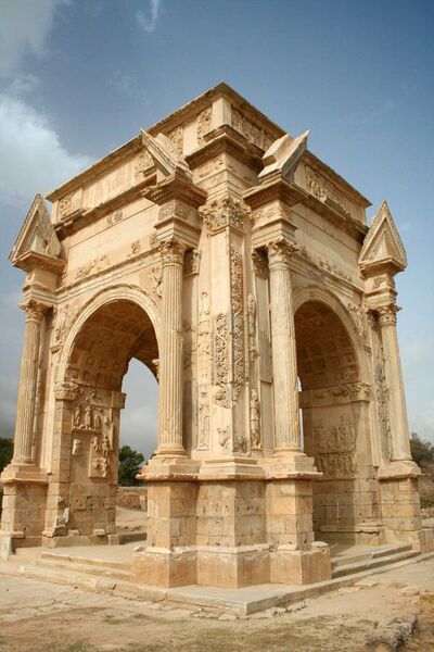 File:Leptis Magna Arch of Septimus Severus.jpg