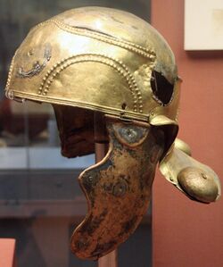 Colour photograph of the Witcham Gravel helmet