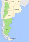 Symphyotrichum patagonicum distribution map: Argentine provinces – Chubut, Mendoza, Neuquén, and Santa Cruz.