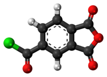 Ball-and-stick model of trimellitic anhydride chloride