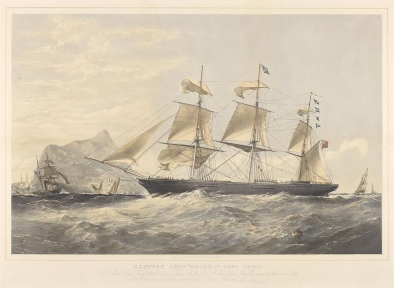 File:Clipper Ship Orient 1032 Tons - Messrs James Thomson and Co Owners, Thomas Bilbe and Co Builders RMG PY8541.jpg