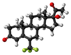 Ball-and-stick model of the flumedroxone molecule