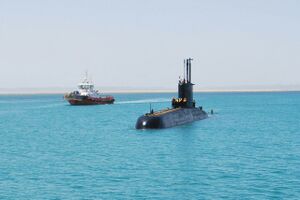 INS Shishumar enters Port of Duqm Oman.jpg