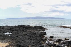 The gently sloping flanks of Kahoʻolawe shield volcano (viewed from Makena on the neighboring island Maui)