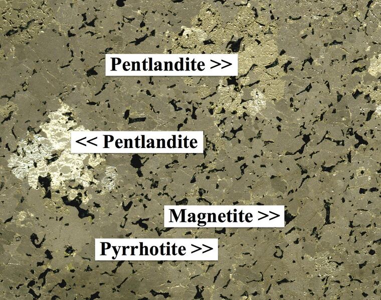 File:Pentlandite in pyrrhotite labelled, Sudbury.jpg