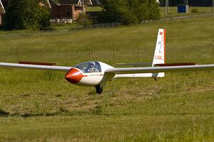 Landing glider "Sportine Aviacija LAK-12 Lietuva" (5839855267).jpg
