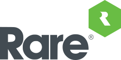 Company logo: "Rare" in grey under a stylised green hexagon