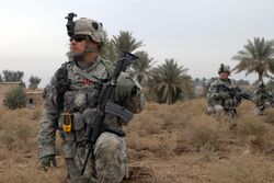 US Navy 080110-N-6891S-184 U.S. Army Soldiers from Charlie Company, 2nd Battalion, 502 Infantry Regiment, 101st Airborne Division, take point during Operation NANNO II.jpg