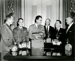 Vice President Nixon awards 1958 Collier Trophy.jpg