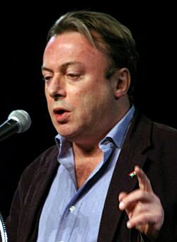 Hitchens speaking from a lectern