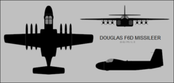 Douglas F6D Missileer three-view silhouette.png