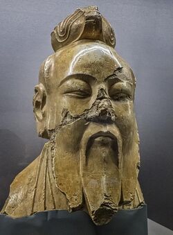 Head of Laozi marble Tang Dynasty (618-906 CE) Shaanxi Province China