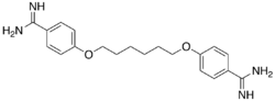 Skeletal formula of hexamidine