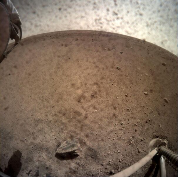 File:PIA22893 InSight's First View of Mars with the Cover Off.jpg